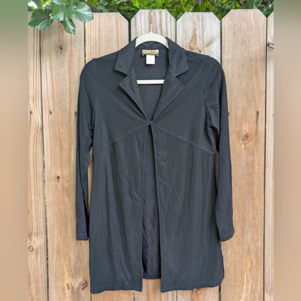 Creative Design Works Petite Solid Black Long Sleeve Whimsigoth Cardigan Vintage